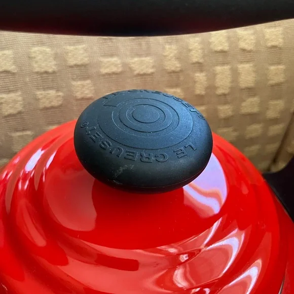 Le Creuset Red Stovetop Whistling Tea Kettle with Black Handle - Picture 2 of 14